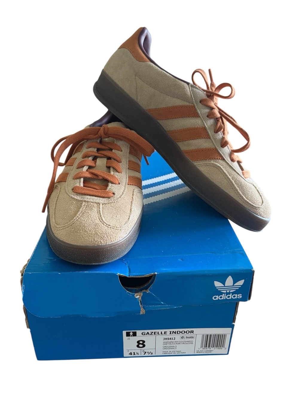 adidas Gazelle Indoor Suede Sneakers in Beige and Brown